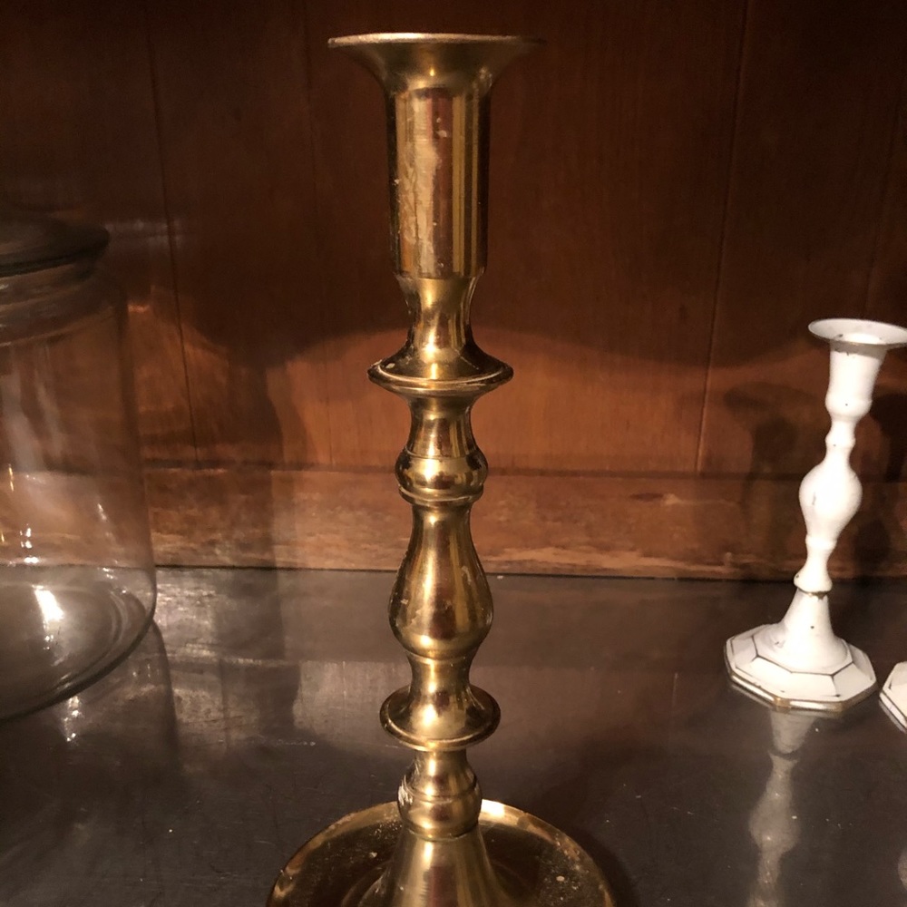 11” tall Solid Brass Candlestick